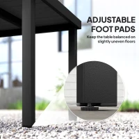 Outsunny Patio Dining Table for 4, Square Aluminum Outdoor Table for Garden Lawn Backyard, Black(m-7)