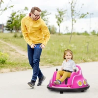 Qaba Angry Bird Licensed Electric Ride on Car, 12V Bumper Car for Kids w/ Dual Joysticks, 360 Degree Spin, Pink(m-1)