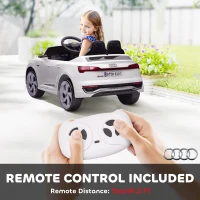 Qaba 12V Battery Powered Kids Electric Car, Audi Q8 etron Sportback Licensed Ride on Car w/ Remote Control, White(m-5)