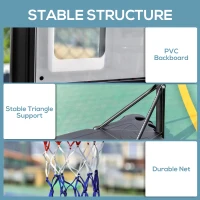 Soozier 5-7FT Basketball Hoop and Stand Backboard, Height Adjustable with Wheels for Youth Outdoor(m-5)