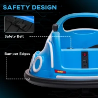 Qaba Angry Bird Licensed Electric Ride on Car, 12V Bumper Car for Kids w/ Dual Joysticks, 360 Degree Spin, Blue(m-5)