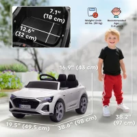 Qaba 12V Battery Powered Kids Electric Car, Audi Q8 etron Sportback Licensed Ride on Car w/ Remote Control, White(m-3)
