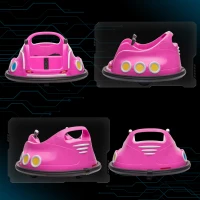 Qaba Angry Bird Licensed Electric Ride on Car, 12V Bumper Car for Kids w/ Dual Joysticks, 360 Degree Spin, Pink(m-9)