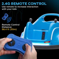 Qaba Angry Bird Licensed Electric Ride on Car, 12V Bumper Car for Kids w/ Dual Joysticks, 360 Degree Spin, Blue(m-4)