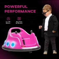 Qaba Angry Bird Licensed Electric Ride on Car, 12V Bumper Car for Kids w/ Dual Joysticks, 360 Degree Spin, Pink(m-7)