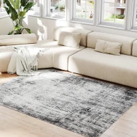 HOMCOM Area Rug for Living Room 5x7, Modern Abstract Machine Washable Rug, Non-Slip Carpet for Bedroom, Dining Room, Grey(m-13)