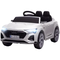 Qaba 12V Battery Powered Kids Electric Car, Audi Q8 etron Sportback Licensed Ride on Car w/ Remote Control, White(m-2)