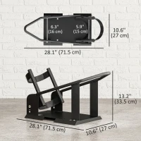 HOMCOM Motorcycle Wheel Chock, 1800 lbs Capacity Heavy Duty Steel Motorcycle Front Wheel Stand for 15"-21" Wheels, Black(m-3)