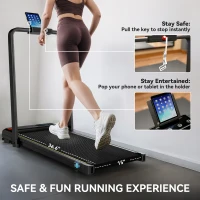 Soozier Walking Pad Treadmill, 0.6–6.2mph Foldable Under Desk Treadmill with Incline, Wheels, LED Display and Remote Control(m-8)