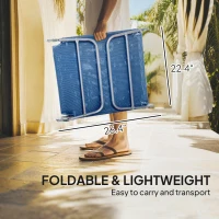 Outsunny Folding Chaise Lounge Chair, Pool Sun Tanning Chair, Outdoor Lounge Chair with Reclining Back, Breathable Mesh Seat, Headrest for Beach, Yard, Patio, Dark Blue(m-6)