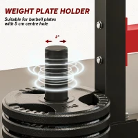 Soozier Adjustable Squat Rack, 660lbs Multi-Functional Bench Press Rack for Weight Lifting Home Gym Strength Training, Red(m-7)