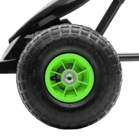 Aosom Ergonomic Pedal Go Kart Kids Ride-on Toy with Tough, Wear-Resistant Tread for Boys & Girls, Ages 5-12, Green(m-9)