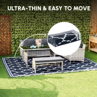 Outsunny 9'x12' Reversible Outdoor RV Rug, Patio Floor Mat, Plastic Straw Rug for Backyard, Deck, Beach, Camping, Dark Blue(m-8)