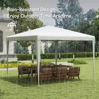 Outsunny 10x10ft Party Tent Portable Gazebo, Folding Garden Canopy Event Shelter Outdoor Sunshade White(m-5)