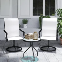 Outsunny Patio Swivel Chairs Set of 2, High Back Patio Dining Chairs with All-Weather Mesh for Backyard, Lawn, Garden, Cream(m-10)