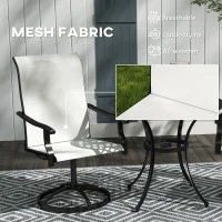 Outsunny Patio Swivel Chairs Set of 2, High Back Patio Dining Chairs with All-Weather Mesh for Backyard, Lawn, Garden, Cream(m-5)