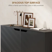 HOMCOM Narrow Shoe Cabinet, Shoe Storage Cabinet with 4 Flip Drawers and Adjustable Shelves for 16 Pairs of Shoes, Black(m-5)