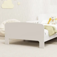 Qaba Bed Frame with Safety Side Rails for Girls and Boys, Bedroom Furniture, White(m-10)