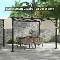 Outsunny 2 Pcs UV Protection Pergola Replacement Canopy, Pergola Shade Cover, Easy to Install, for 10' x 10' Pergola, Cream White(m-8)