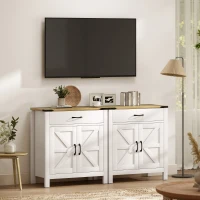 HOMCOM Sideboard Buffet Cabinet, Farmhouse Kitchen Storage Cabinet w/ Drawer and Shelf for Living Room, Entryway(m-10)