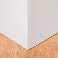 Qaba Wooden Kids Toy Box with Lid, Children Storage Organizer with Safety Hinge, Toy Trunk Chest, White(m-10)