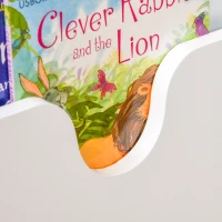 Qaba Wooden Kids Toy Box with Lid, Children Storage Organizer with Safety Hinge, Toy Trunk Chest, White(m-7)