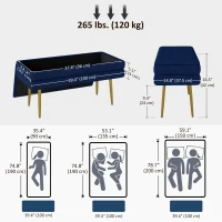 HOMCOM 39" Storage Ottoman, Velvet End of Bed Bench with Steel Legs, Foot Stool with Storage for Bedroom, Living Room(m-3)