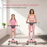 Soozier Foldable Ab Twister Board for Waist Trimming with LCD Display, Ab Workout Equipment for Women and Men, Pink(m-4)