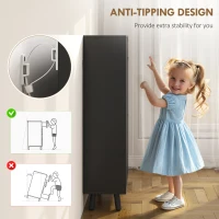 HOMCOM Narrow Shoe Cabinet for Entryway with 2 Flip Drawers, Top Drawer and Adjustable Shelves for 12 Pairs of Shoes, Black(m-7)