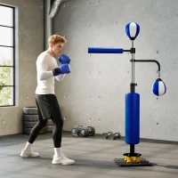 Soozier 4.6'-6.7' Speed Bag Boxing Bag Stand, Reflex Bag Boxing Training Equipment, Speed Punching Bag, Blue(m-2)