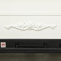 HOMCOM 46" Electric Fireplace with Mantel and Shelf, 1400W Fireplace Heater with Realistic Log and Flame Effect, White(m-10)