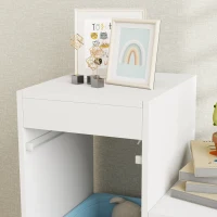 Qaba 3 Layers Toy Storage Organizer Kids Bookshelf Children Toy Storage w/ 6 Plastic Bins, Blue & Pink(m-10)