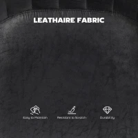 HOMCOM Counter Height Bar Stools Set of 2, Adjustable Height Bar Chairs with Swivel Seat, Leathaire Upholstery, Black(m-5)