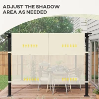 Outsunny 2 Pcs Pergola Replacement Canopy, UV Protection Pergola Shade Cover, Easy to Install, for 10 x 10ft Pergola, Cream White(m-7)