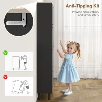 HOMCOM Narrow Shoe Cabinet with 4 Flip Drawers, Shoe Storage Cabinet with Adjustable Shelves, Holds 24–32 Pairs, Black(m-7)