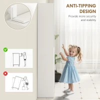 kleankin Tall Bathroom Cabinet with Mirror Narrow Bathroom Storage Cabinet with Doors Adjustable Shelves for Small Spaces White(m-6)