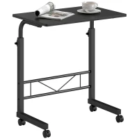 HOMCOM Mobile Standing Desk with Adjustable Height, 23.5 inch Stand Up Desk with Wheels, Black(m-2)