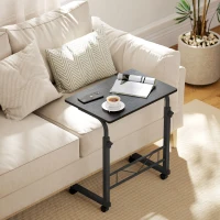 HOMCOM Mobile Standing Desk with Adjustable Height, 23.5 inch Stand Up Desk with Wheels, Black(m-8)