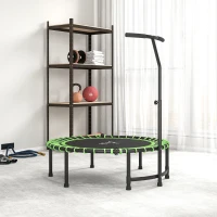 Soozier 45" Mini Trampoline for Adults, Foldable Fitness Exercise Rebounder with Adjustable Handle(m-8)