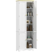 HOMCOM Freestanding Storage Cabinet, Kitchen Pantry Cabinet with 4 Shelves, 4 Doors, Kitchen Storage Cabinets for Dining Room(m-2)