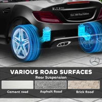 Aosom Mercedes SLC 300 Licensed Kids Electric Car with Remote Control, 12V Battery Powered Kids Ride on Car with Music, Lights, Suspension for 3-6 Years Old, Black(m-7)