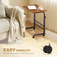 HOMCOM Mobile Standing Desk with Adjustable Height, 23.5 inch Stand Up Desk with Wheels, Rustic Brown(m-7)