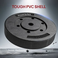 Soozier Weight Plates Set of 2, 1-Inch Barbell Weight Set for Home Gym Strength Training and Weightlifting, 2 x 22 lbs(m-6)