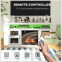 HOMCOM 48" Fireplace TV Stand for TVs Up to 55 Inches, Media Entertainment Center with 3D Flame, Adjustable Shelves, White(m-6)