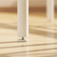 HOMCOM 3 Piece Counter Height Bar Table Set with 1 Table, 2 Matching Stools, Dining Table Set with Storage Shelf and Metal Frame Footrest, White and Oak(m-10)