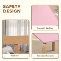 Qaba Kids Table and 2 Chair Set, Children Multi-Activity Furniture Set for Playing, Learning, Eating, Craft, Pink(m-5)