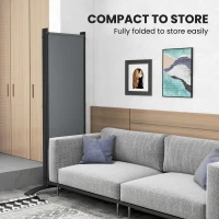 Outsunny Folding Room Divider, Privacy Screen for Home Office Bedroom, 5.6FT Tall, Dark Grey(m-7)