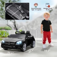Aosom Mercedes SLC 300 Licensed Kids Electric Car with Remote Control, 12V Battery Powered Kids Ride on Car with Music, Lights, Suspension for 3-6 Years Old, Black(m-3)