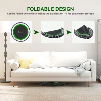 Soozier 40" Foldable Mini Fitness Trampoline, with Adjustable Foam Handle, Green(m-5)