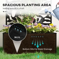 Outsunny Raised Garden Bed with Trellis, Outdoor Privacy Screen with Planter Box, 24" x 9.1" x 44.5", Black(m-4)